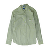 Green Solid Long Sleeve Button Down