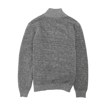 Gray Solid Cardigan Sweater