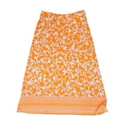 Orange Floral Maxi Skirt