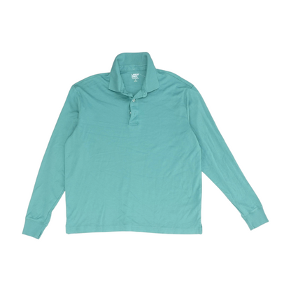 Green Solid Long Sleeve Polo