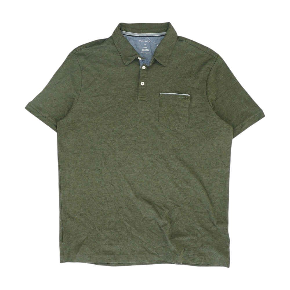 Green Solid Short Sleeve Polo