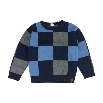 Blue Check Pullover Sweater