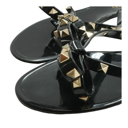 Black Rockstud Rubber Slipper