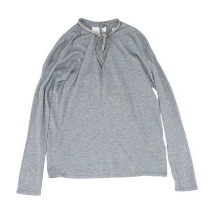 Gray Solid Knit Top