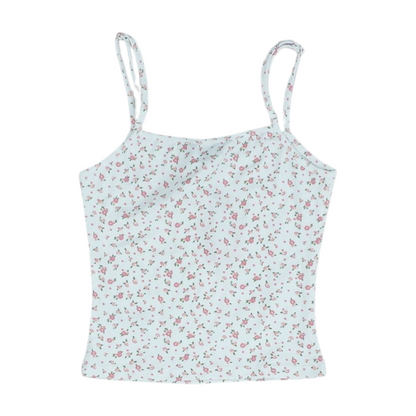 White Floral Cropped Blouse