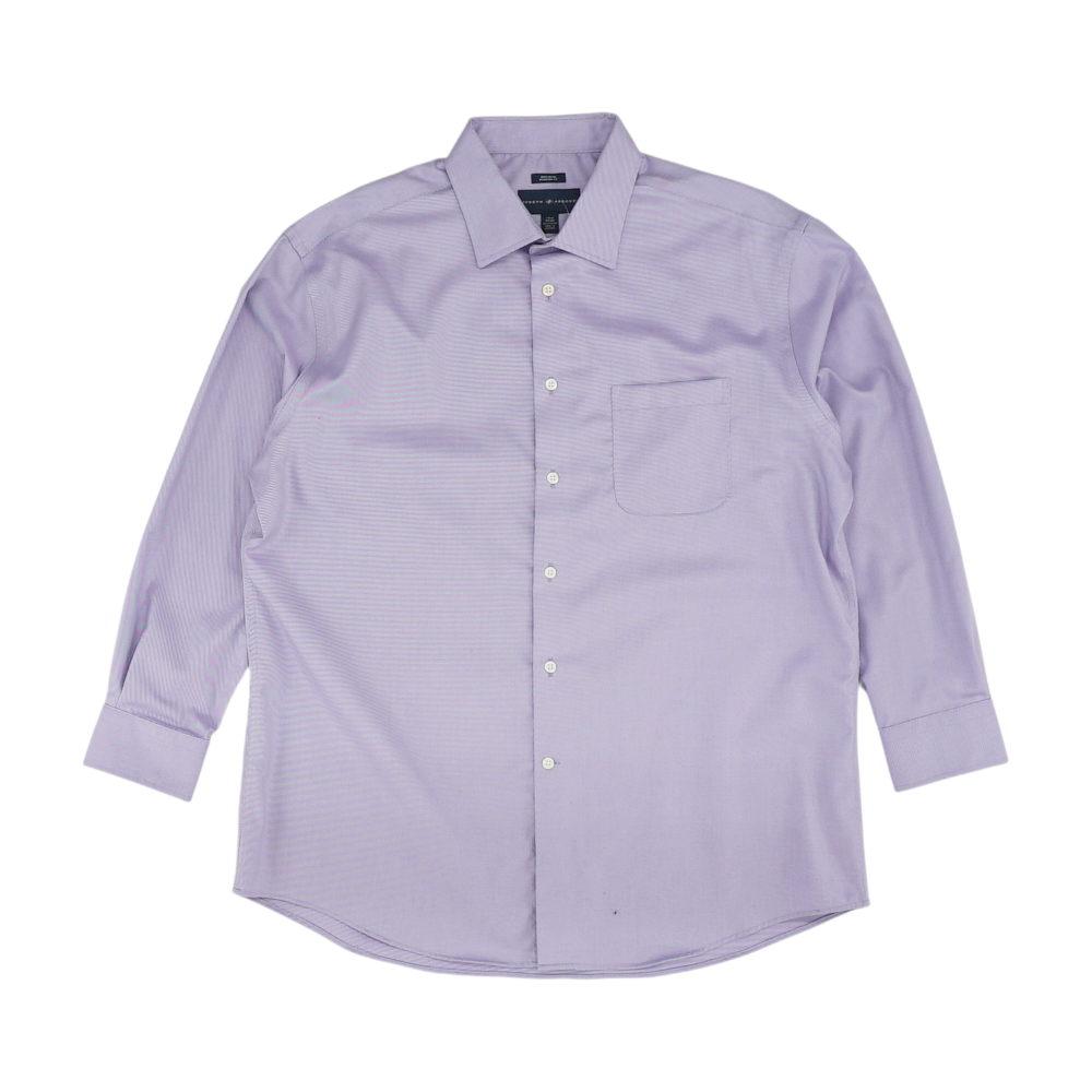 Purple Solid Long Sleeve Button Down