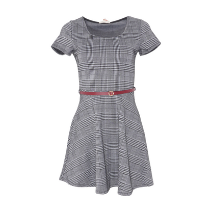 Black Houndstooth Mini Dress