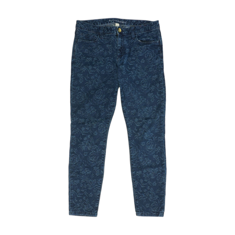 Blue Floral Slim Jeans