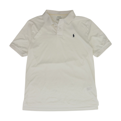 White Solid Short Sleeve Polo
