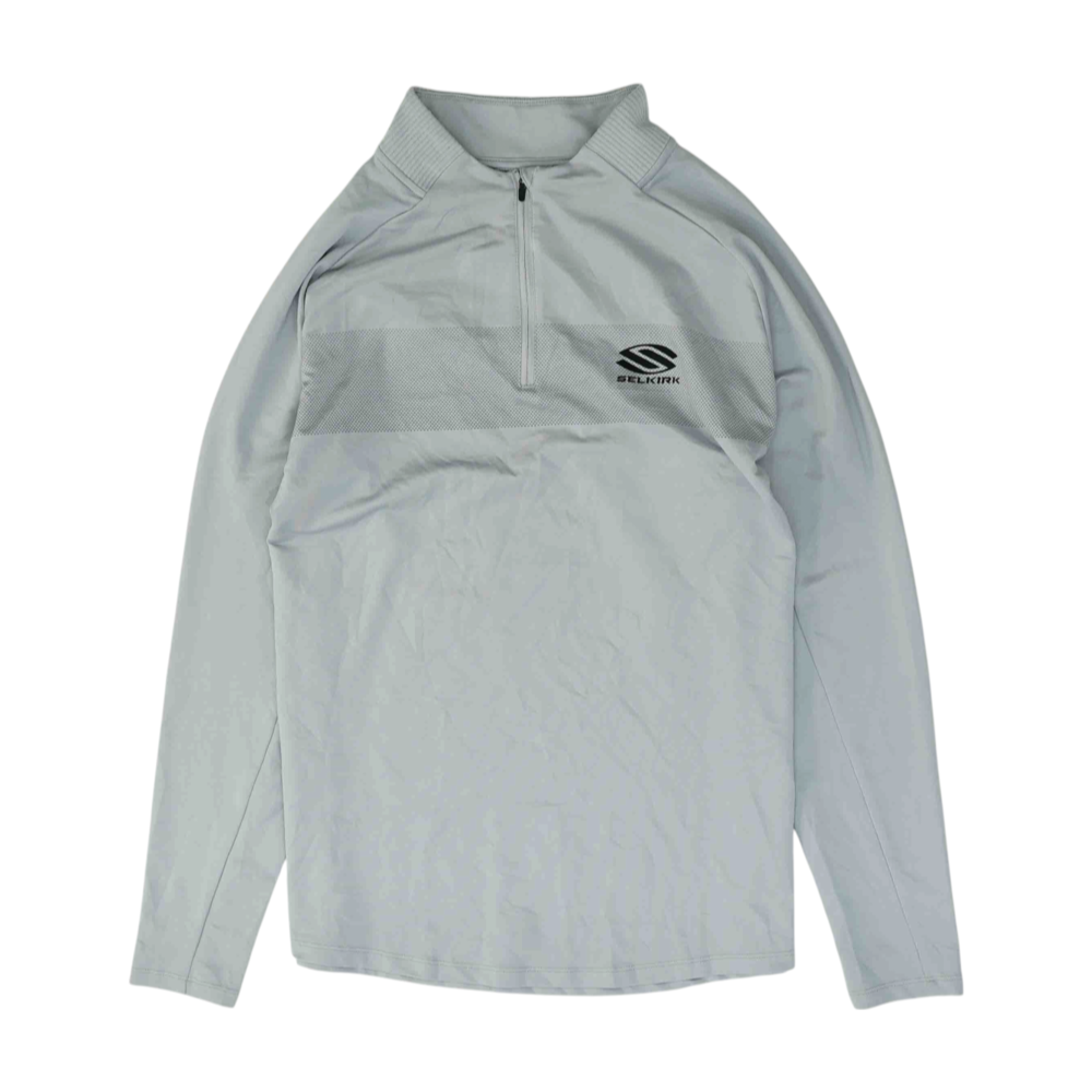 Gray Solid 1/4 Zip Pullover