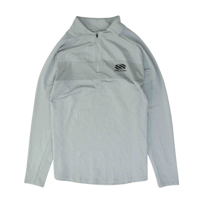 Gray Solid 1/4 Zip Pullover