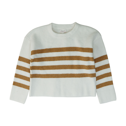 White Striped Pullover Sweater