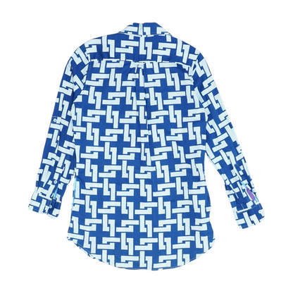 Blue Abstract Button Down