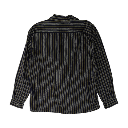 Green Striped Long Sleeve Button Down