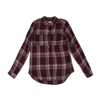 Maroon Plaid Flannel Button Down