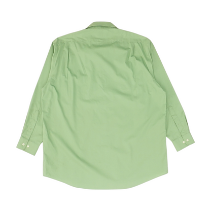 Green Solid Long Sleeve Button Down