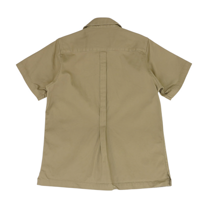 Khaki Solid Short Sleeve Button Down