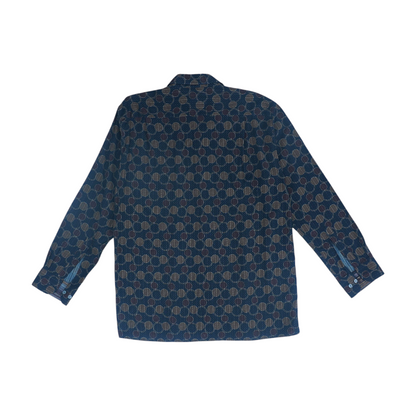 Charcoal Polka Dot Long Sleeve Button Down