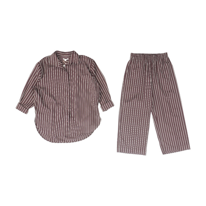 Burgundy Striped Pant Set