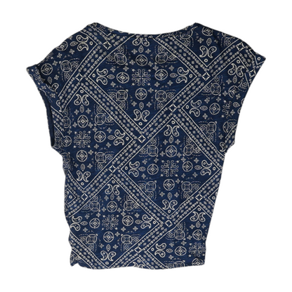 Navy Print Blouse