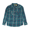 Wrangler Teal Plaid Flannel Button Down – Image 1