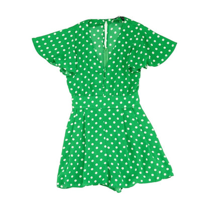 Green Polka Dot Romper