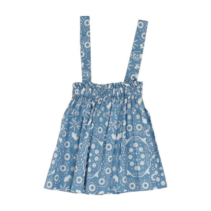 Blue Graphic Midi Skirt