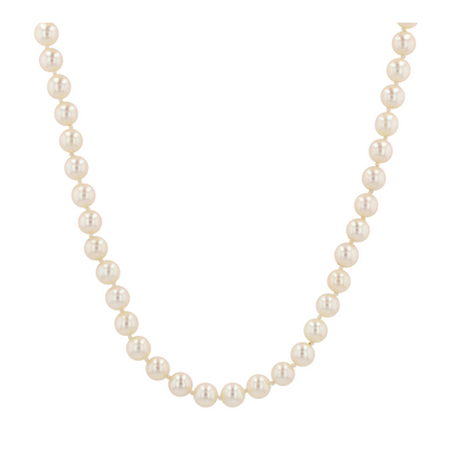 10K White Gold Cultured Pearl Beaded Necklace