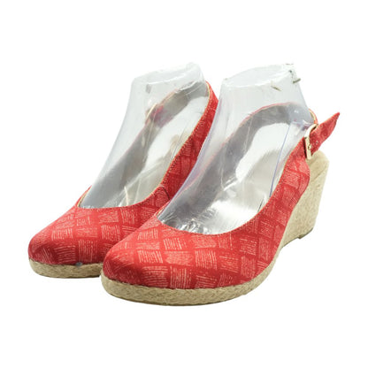 Red Wedged Sandals