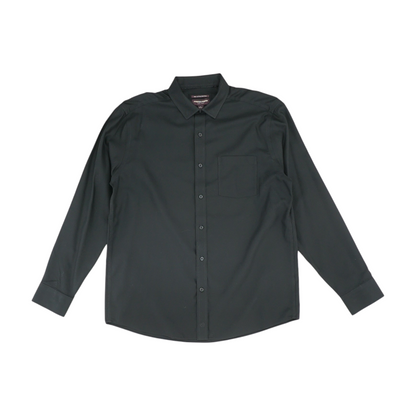 Black Solid Long Sleeve Button Down