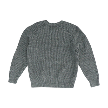 Gray Solid Pullover Sweater