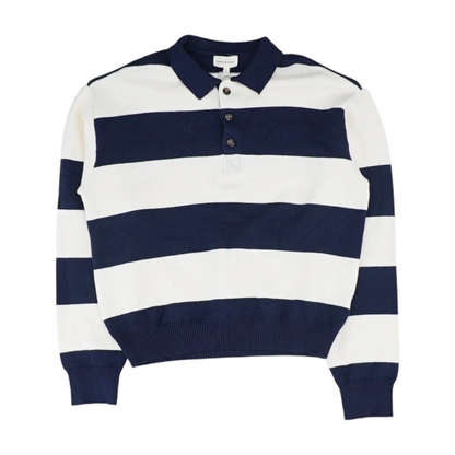 Navy Striped 1/4 Zip Sweater