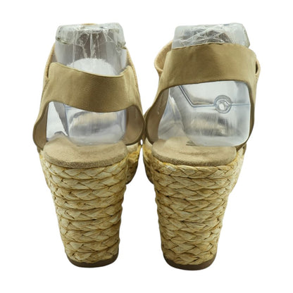 Beige Wedged Sandals