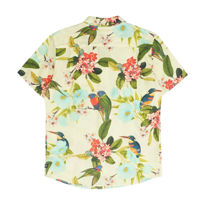 Green Tropical Short Sleeve Button Down