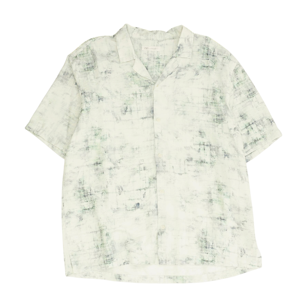 Multi Abstract Short Sleeve Button Down
