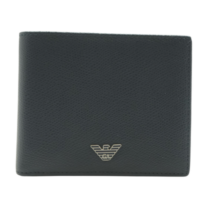 Blue Leather Bifold Wallet
