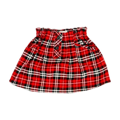 Red Plaid Midi Skirt