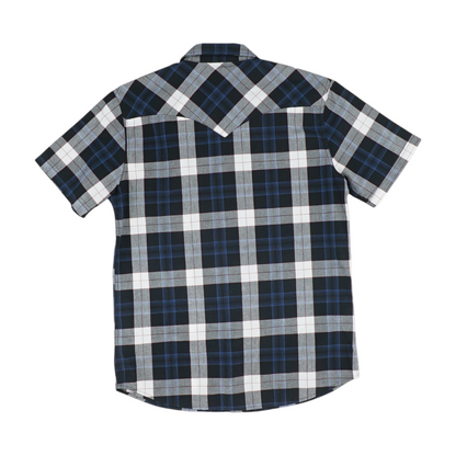 Black Plaid Short Sleeve Button Down