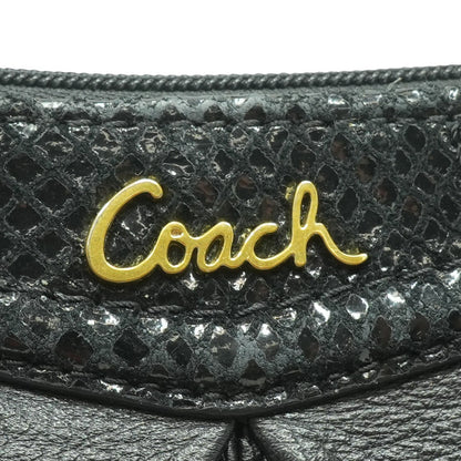 2010's Era, Ashley Pleated Python Trim Crossbody in Black