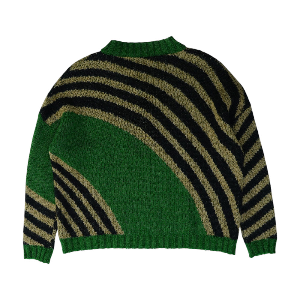 Green Striped Pullover Sweater