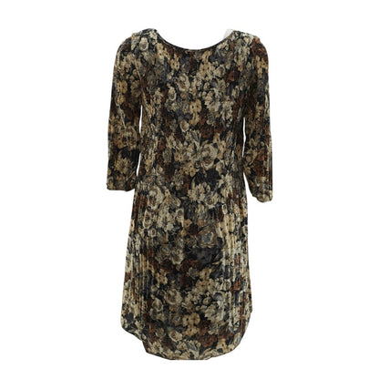 Brown Floral Midi Dress