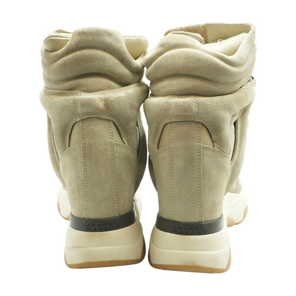 Beige and Brown Balskee Leather Sneakers