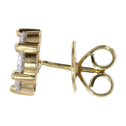 3/4 ctw 18K Yellow Gold Diamond Stud Earring