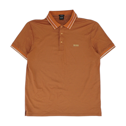 Orange Solid Short Sleeve Polo