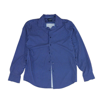 Navy Check Long Sleeve Button Down