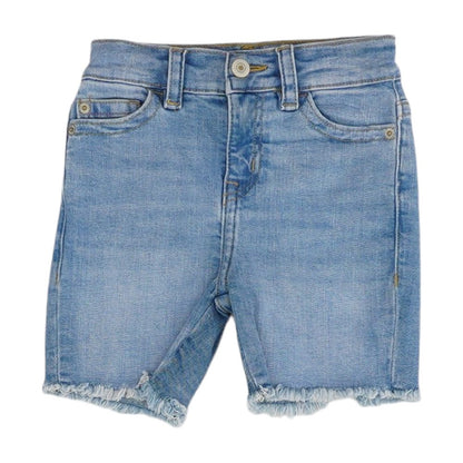 Blue Solid Denim Shorts