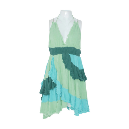Green Color Block Midi Dress