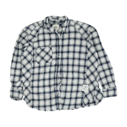 White Plaid Flannel Button Down