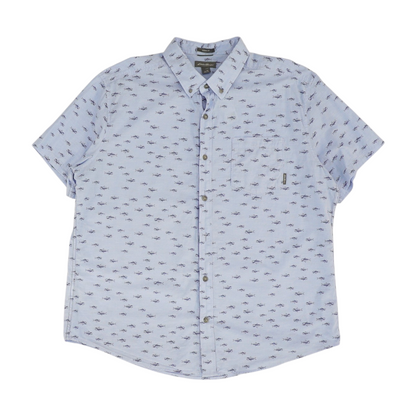 Blue Print Short Sleeve Button Down