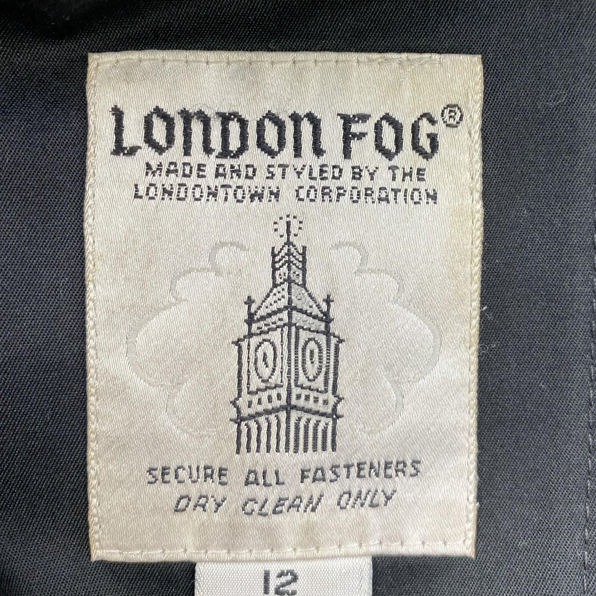 London Fog Vintage Black Solid Trench Coat – Image 3